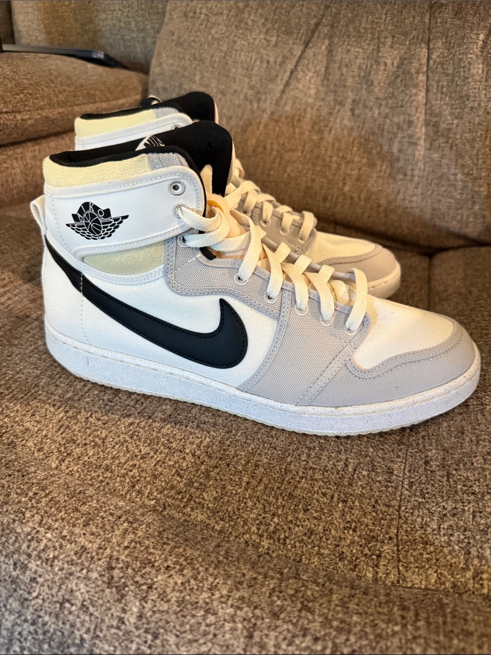 Nike Jordan 1 KO Grey Fog Canvas and Leather High Tops